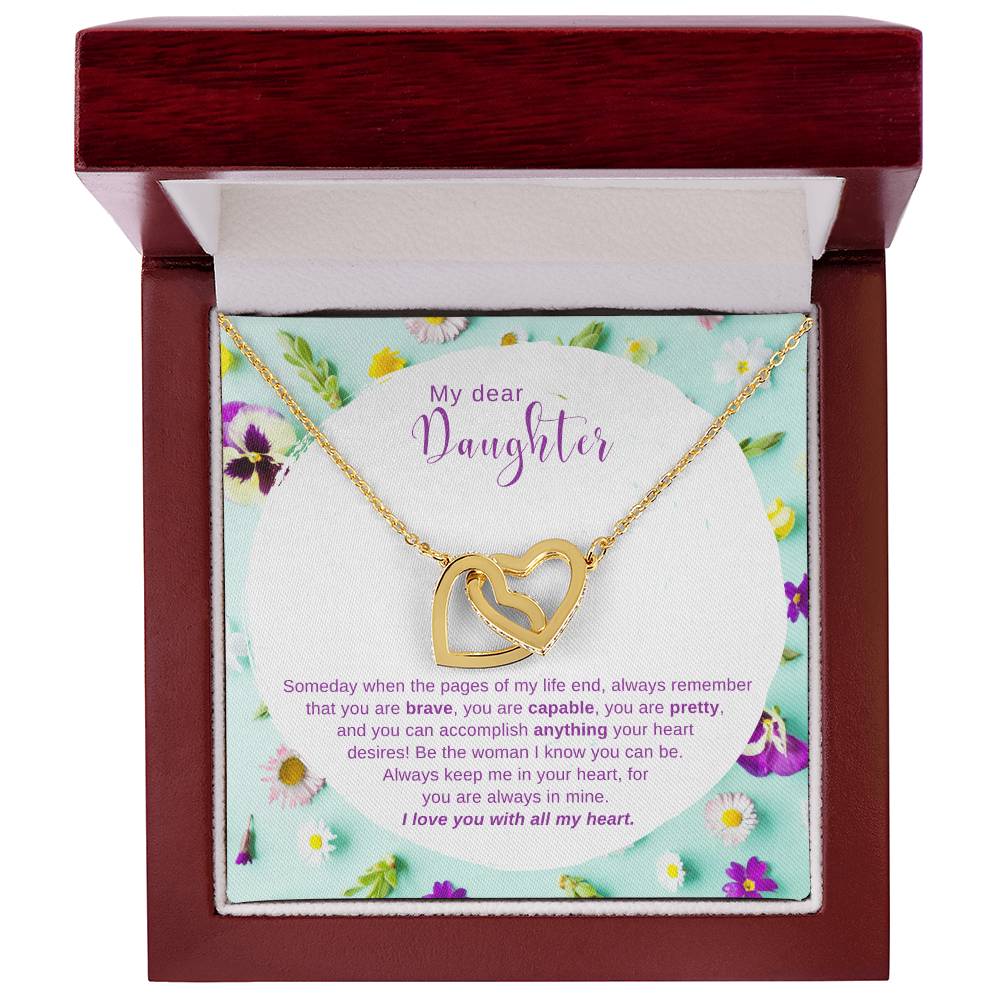 To My Daughter Be The Woman You Can Be - Necklace Interlocking Hearts Necklace