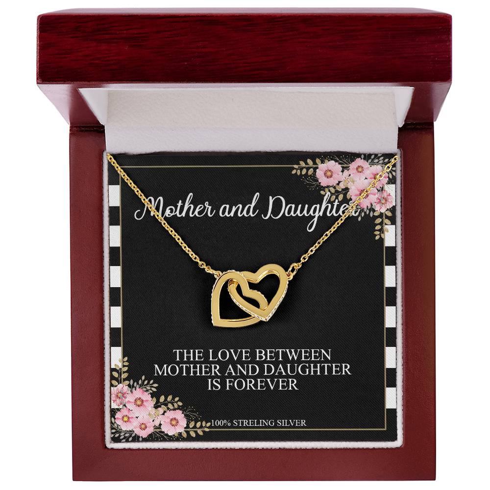 Mother And Daughter Love - Princess Love For Mom - Mother Love For Daughter Interlocking Hearts Necklace