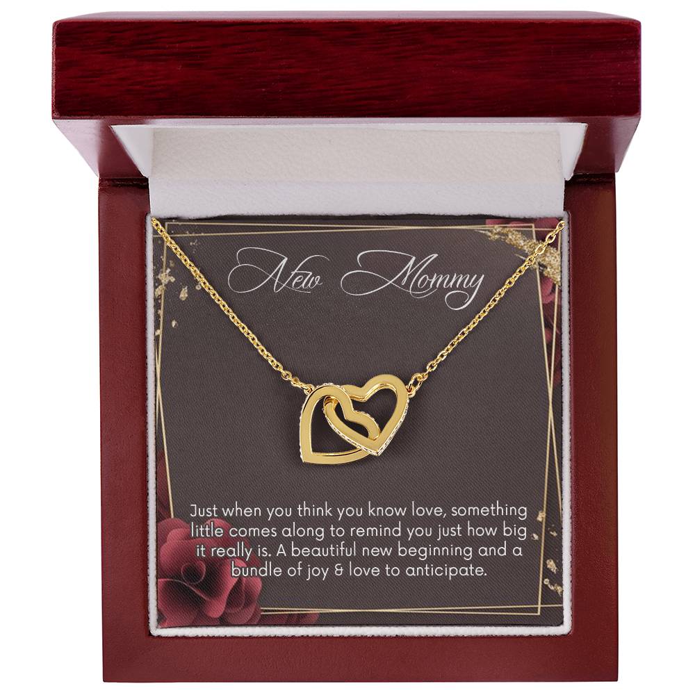 New Mommy Necklace New Mom Interlocking Hearts Necklace New Mom Necklace Personalized Pregnancynecklacemama To Be Necklacenew Mother