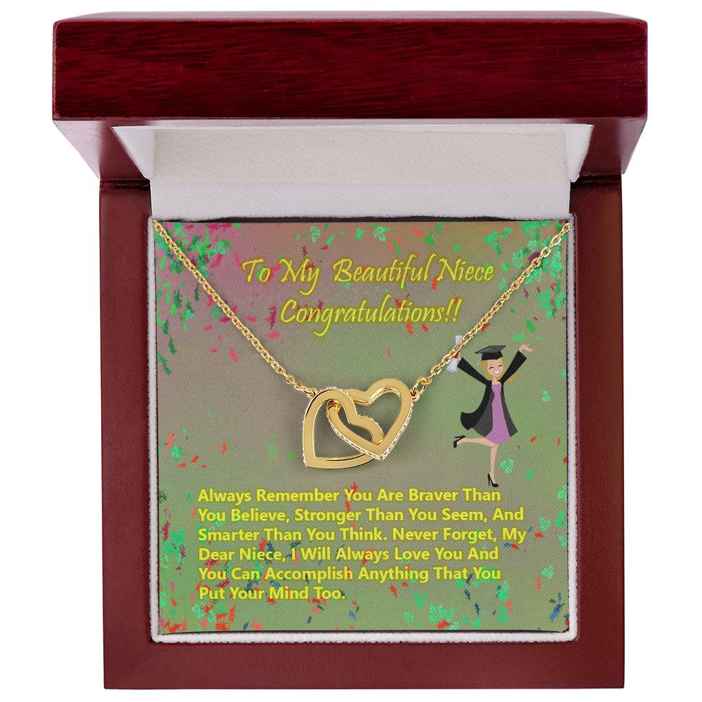 College Graduation Gift Heart Necklace Class Of 2021 Graduation Gift For Her 2021 Graduation Gift For Niece Graduation Gift Card Interlocking Hearts Necklace