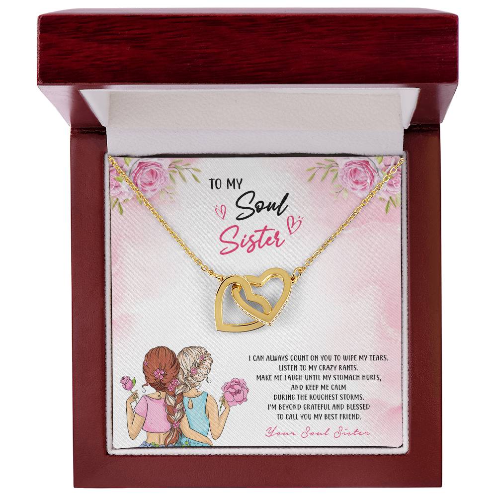 To My Soul Sister Necklace Interlocking Hearts Necklace