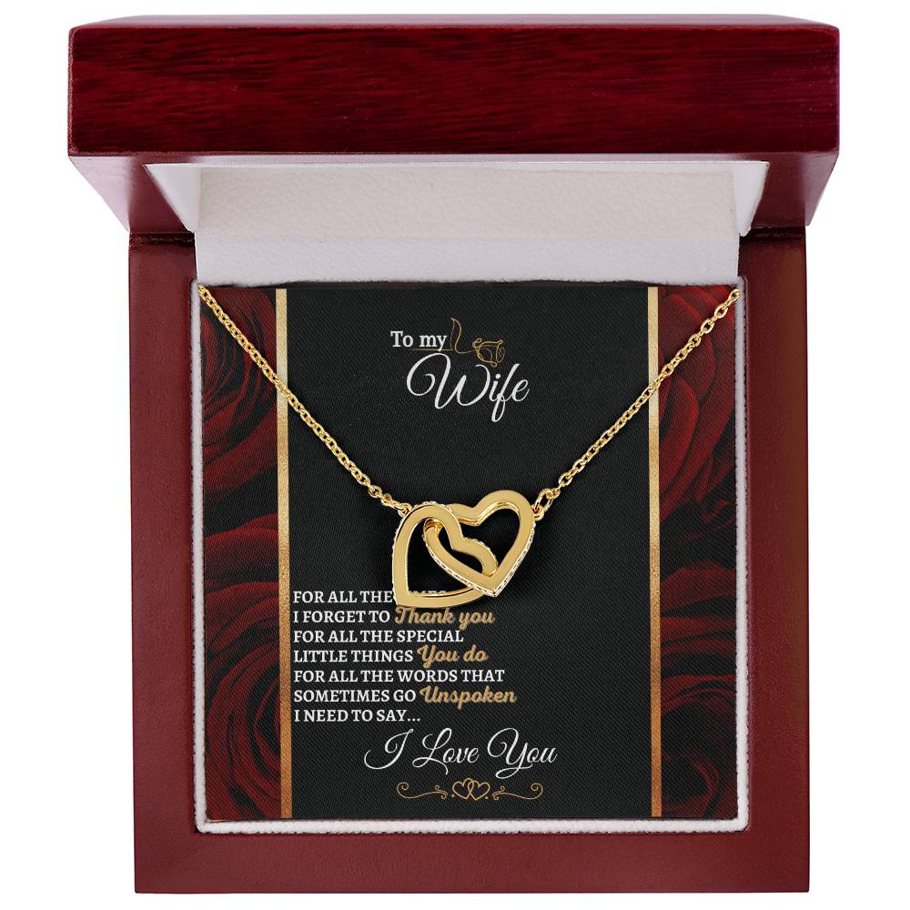 I Need To Say Interlocking Hearts Necklace Roses Edition