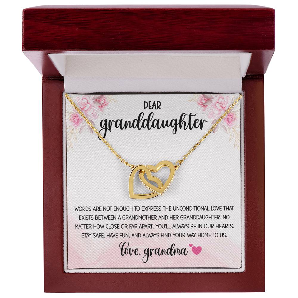Dear Granddaughter From Grandma Interlocking Hearts Necklace