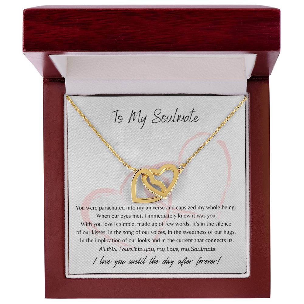 To My Soulmate Interlocking Hearts Necklace