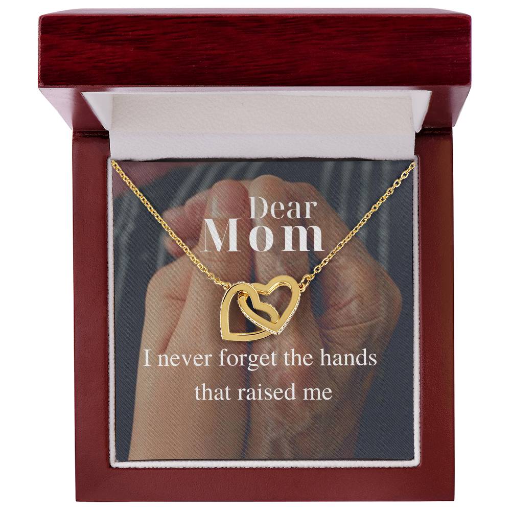 I Never Forget The Hands That Raised Me - Interlocking Necklace Interlocking Hearts Necklace