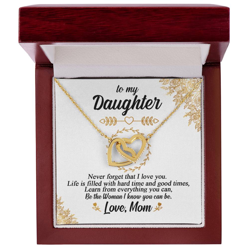 To My Daughter - Special Heart Necklace - Tmdt01 Interlocking Hearts Necklace