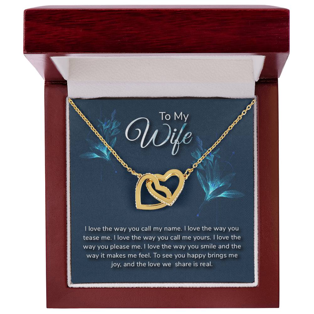 To My Wife - Necklace Interlocking Hearts Necklace