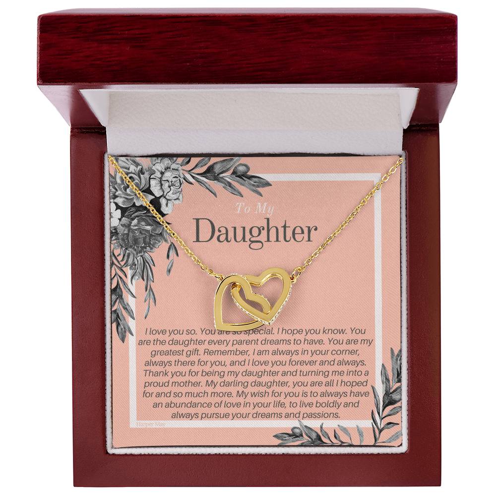 Daughter Gift Interlocking Hearts Necklace