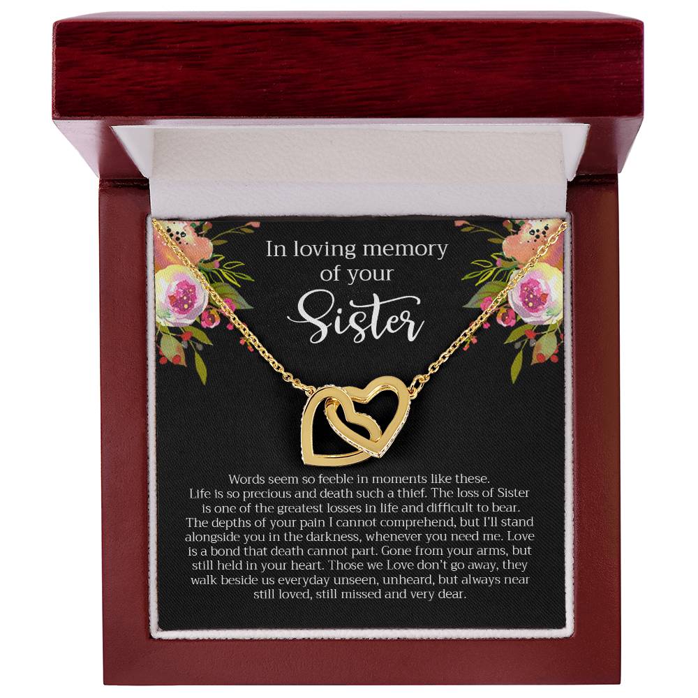 Loving Memory Sister Necklace Interlocking Hearts Necklace