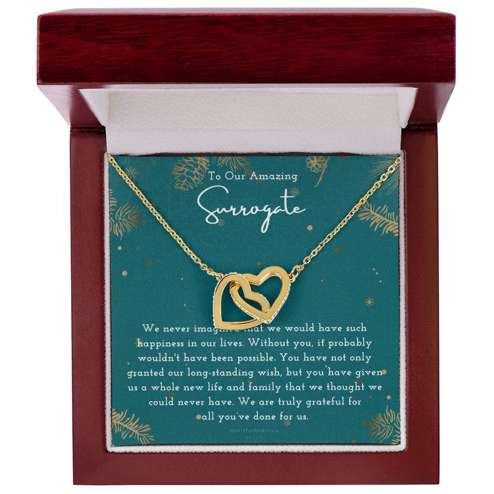 Surrogate Appreciation Gift Surrogate Gift Surrogate Gift With Message Card Surrogate Transfer Day Thank You Gift Interlocking Hearts Necklace