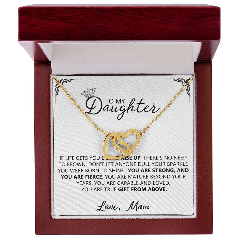 To My Daughter - Unique Interlocking Hearts Binding Necklace Gift Set Interlocking Hearts Necklace