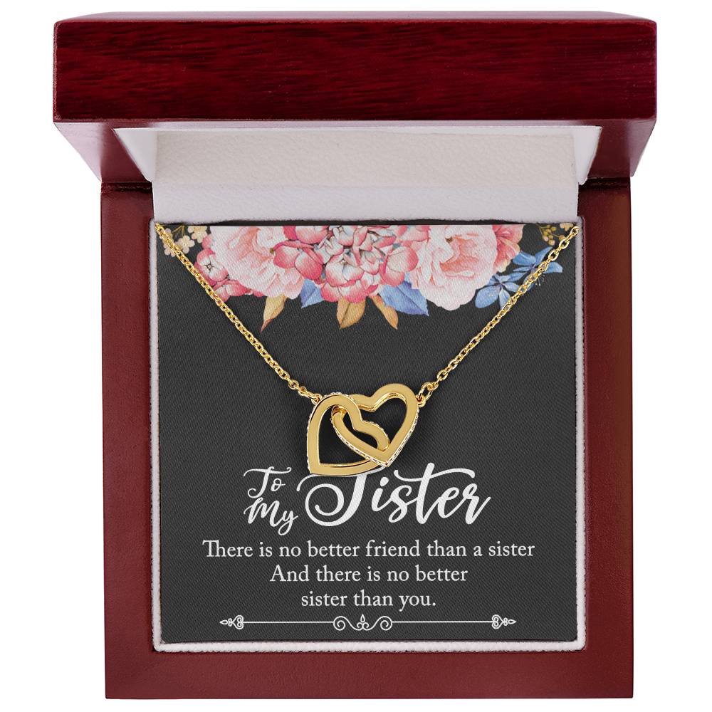To My Sister Necklace Interlocking Hearts Necklace
