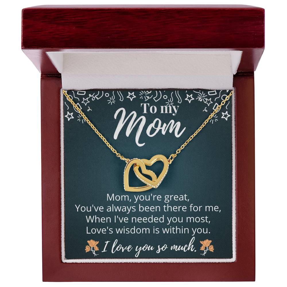 Mother'S Day Gift- Forever Together Love - Never-Ending Love Cubic Zirconia Stones Interlocking Hearts Necklace