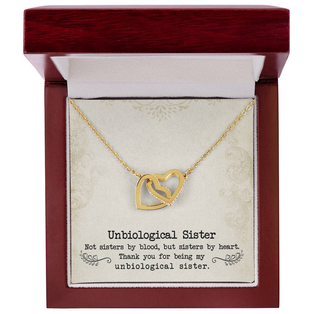 Unbiological Sisters Interlocking Hearts Necklace