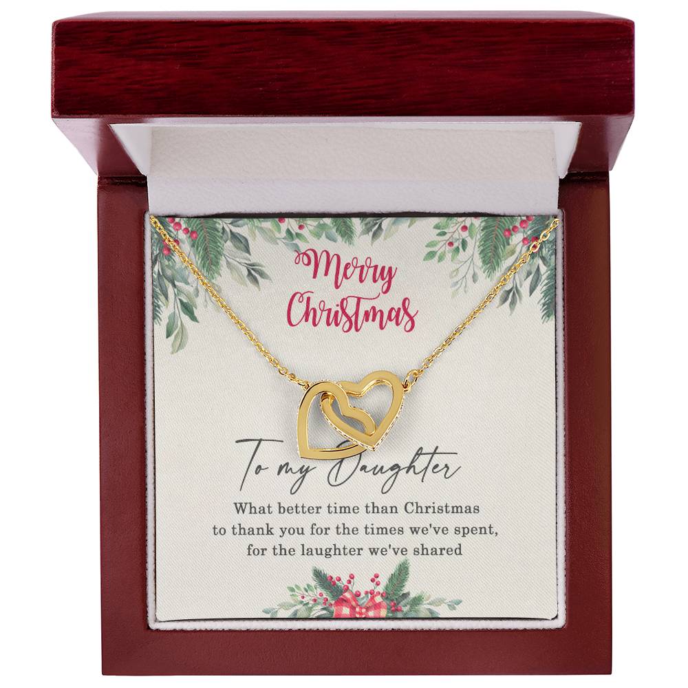 To My Daughter Interlocking Hearts Necklace Message Card