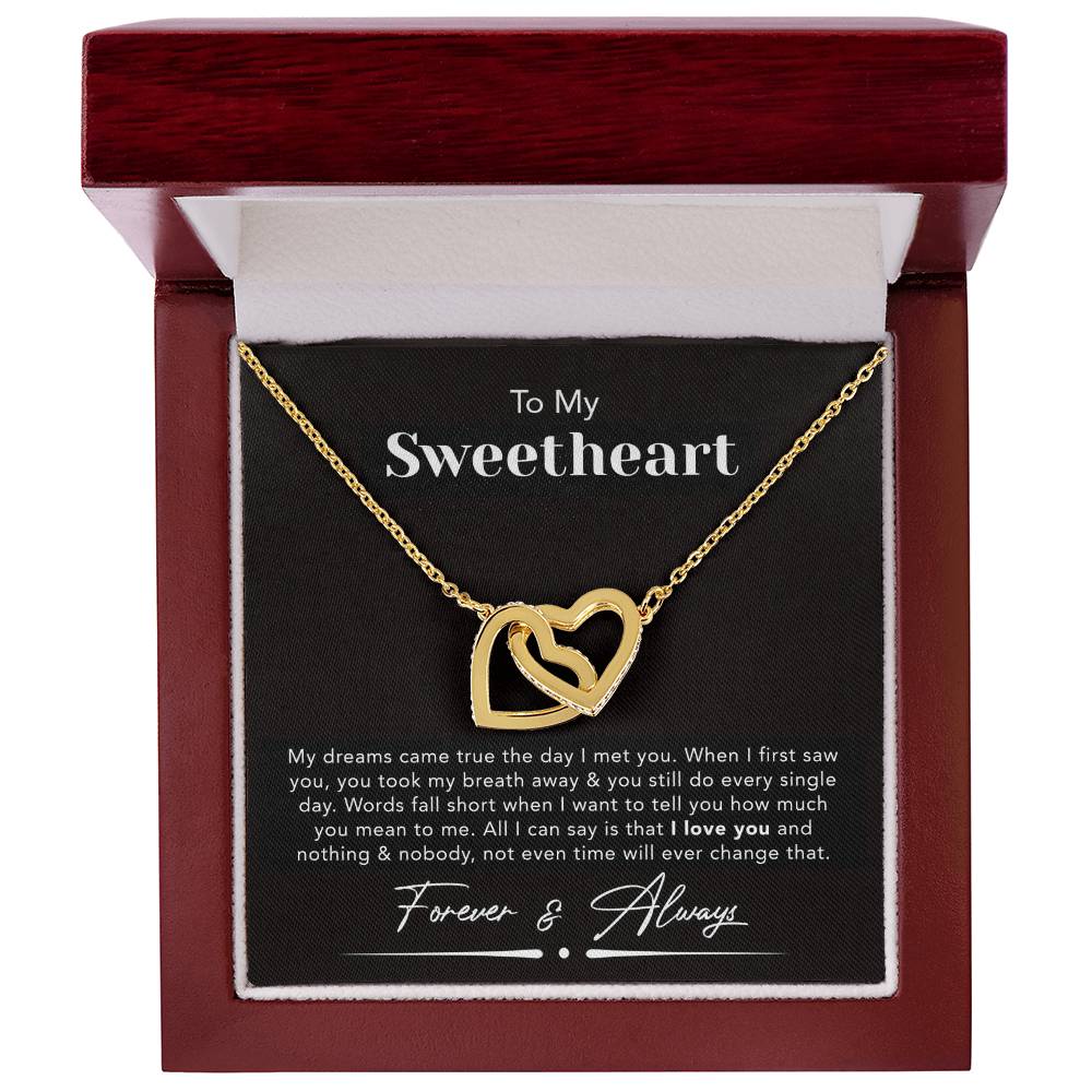 To My Sweetheart Two Hearts Necklace Interlocking Hearts Necklace