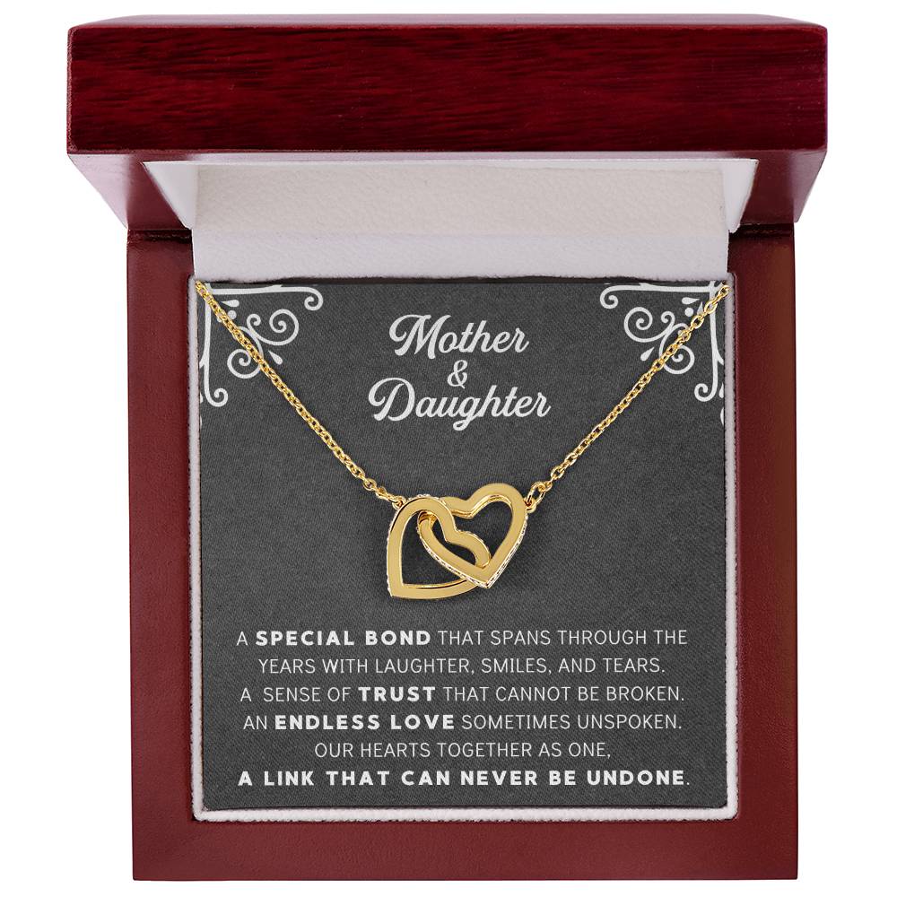 Linked Double Heart Necklace For Mother Daughter Gift Minimalist Jewelry Gift For Daughter Mothers Day Sentimental Jewelry Gift For Mom Interlocking Hearts Necklace