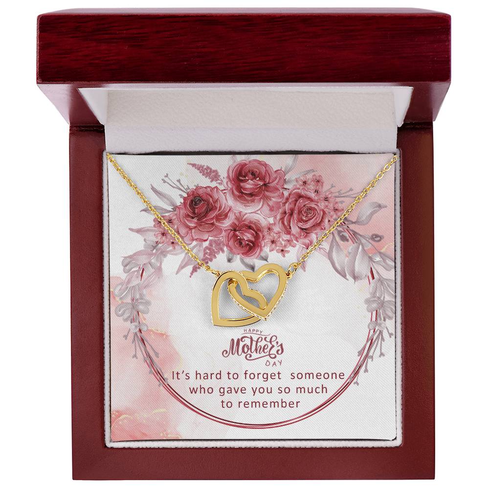 Happy Mother'S Day Gift Necklace With A Message Card Interlocking Hearts Necklace
