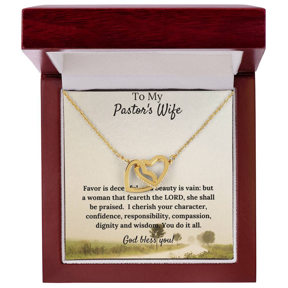Gorgeous Two Hearts Necklace Pastor'S Wife Gift Interlocking Hearts Necklace