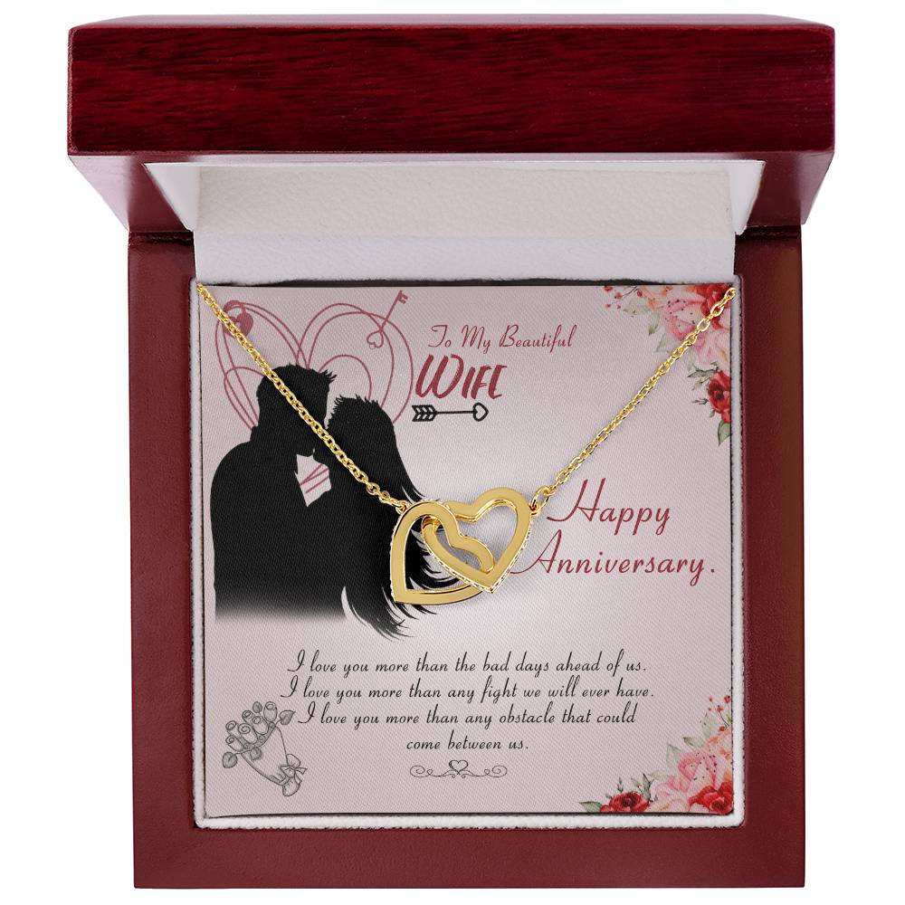 Happy Anniversary Interlocking Hearts Necklace
