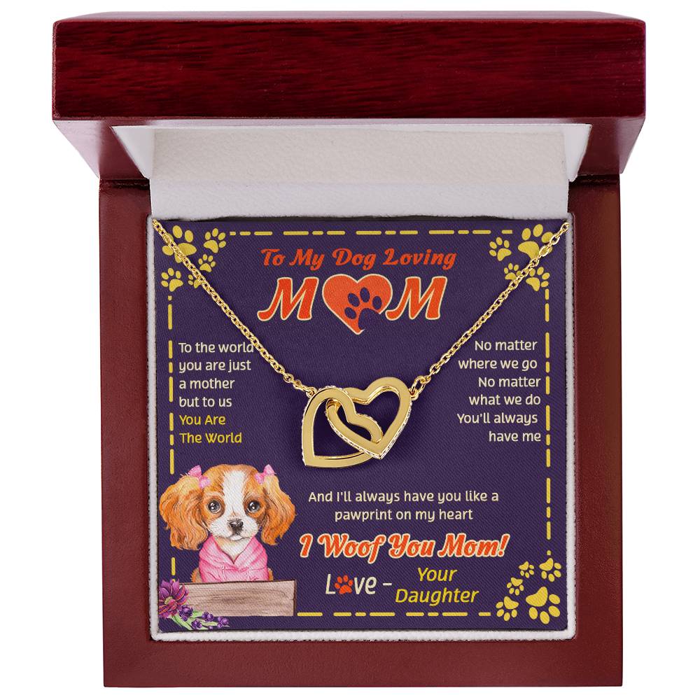 To My Mom - You Are The World - Necklace Interlocking Hearts Necklace