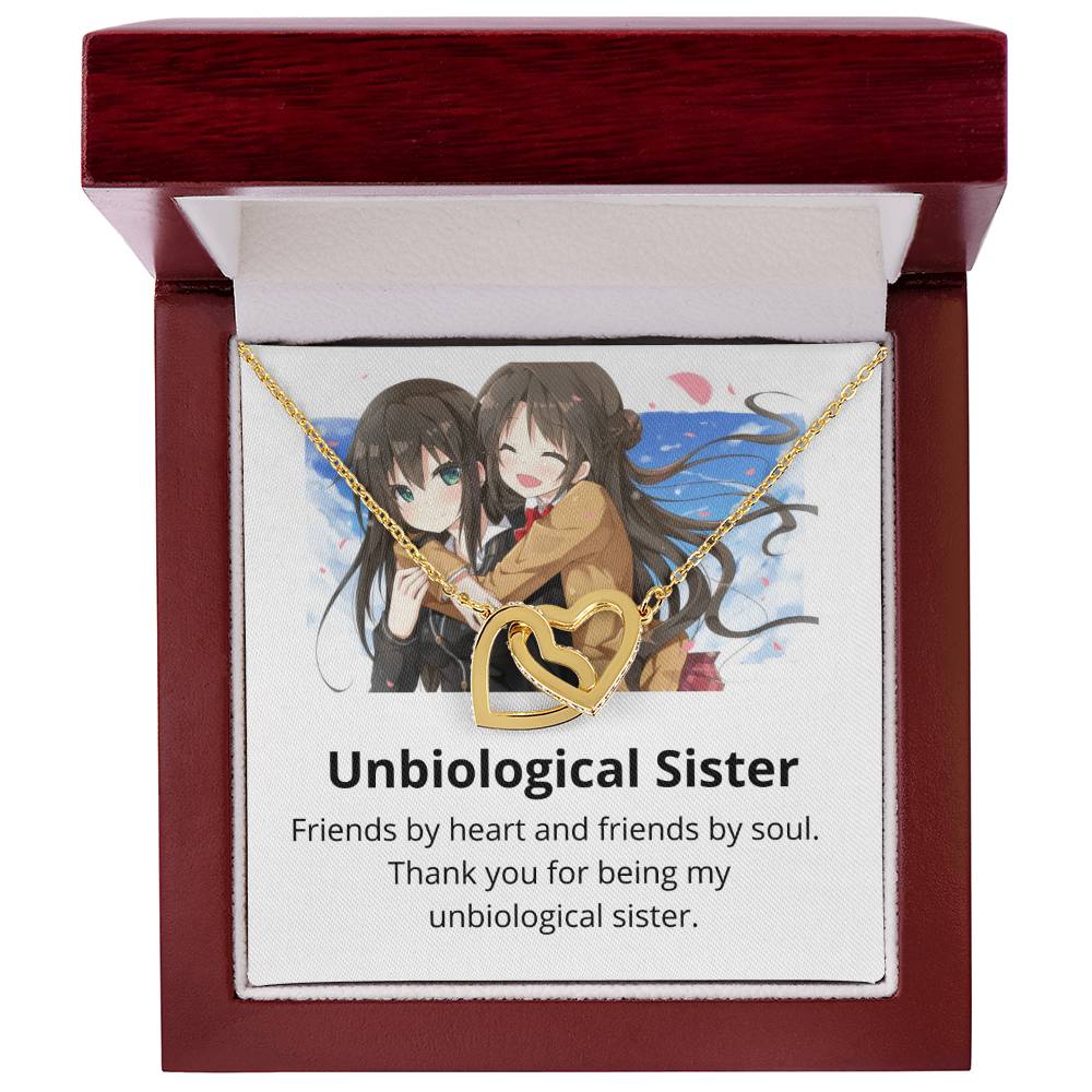 Unbiological Sister - Necklace Interlocking Hearts Necklace