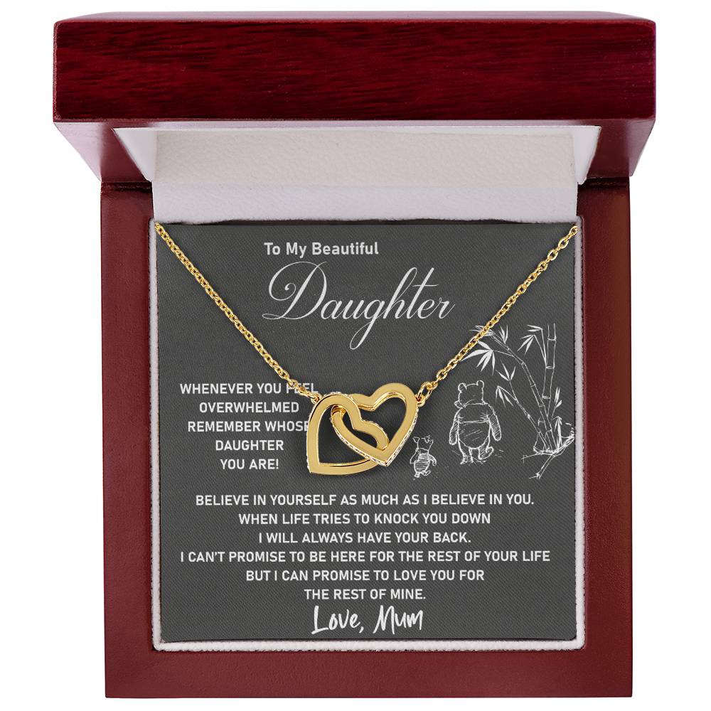 To My Daughter - I Will Love You For The Rest Of Mine - Necklace Interlocking Hearts Necklace