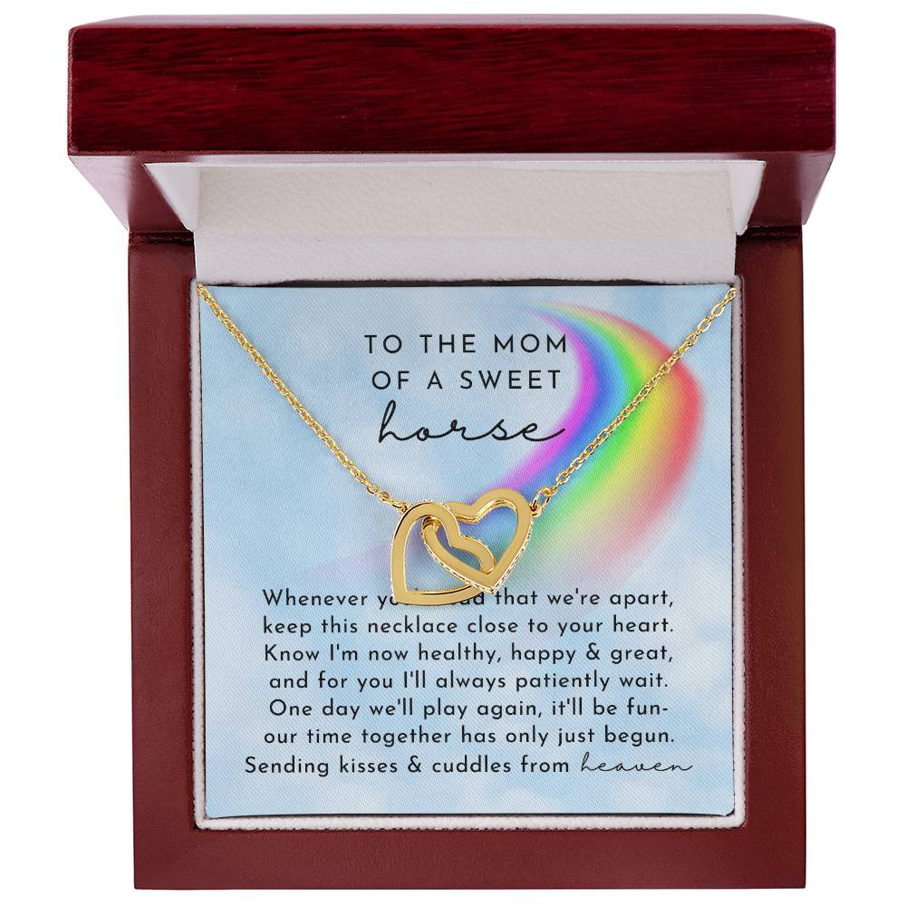 Horse Rainbow Remembrance Interlocking Hearts Necklace Day