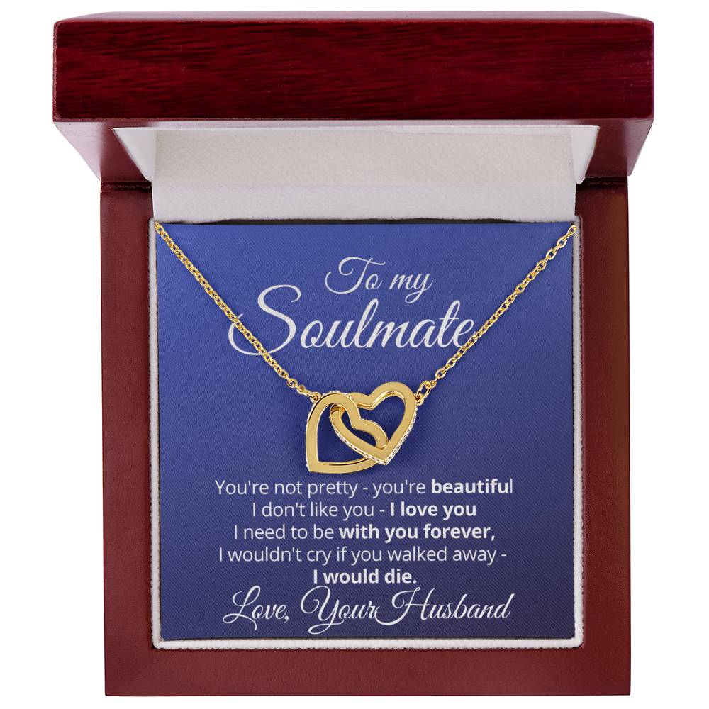 Soulmate Hearts Necklace Gift Interlocking Hearts Necklace