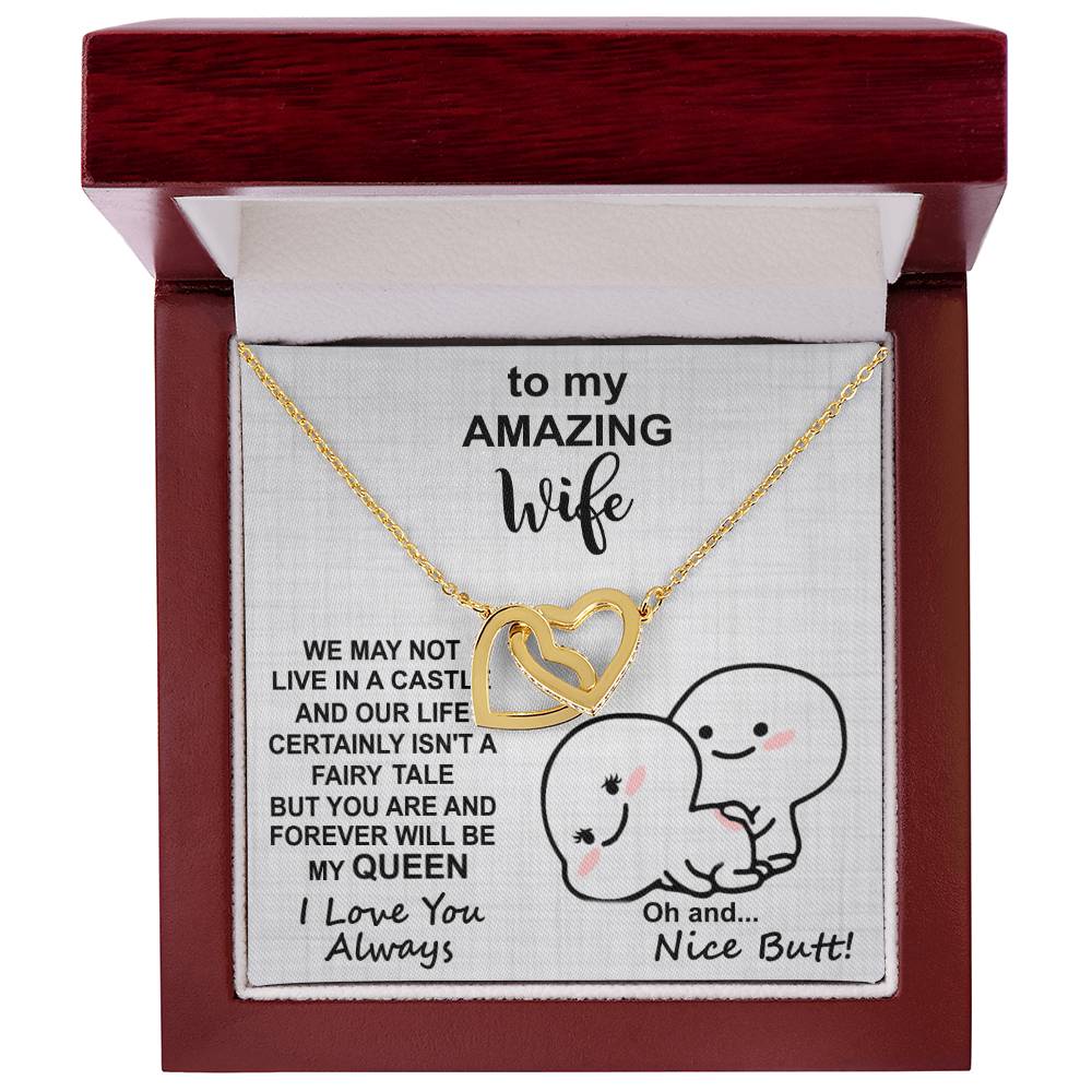 Oh And Nice Butt Double Heart Wife Necklace Interlocking Hearts Necklace