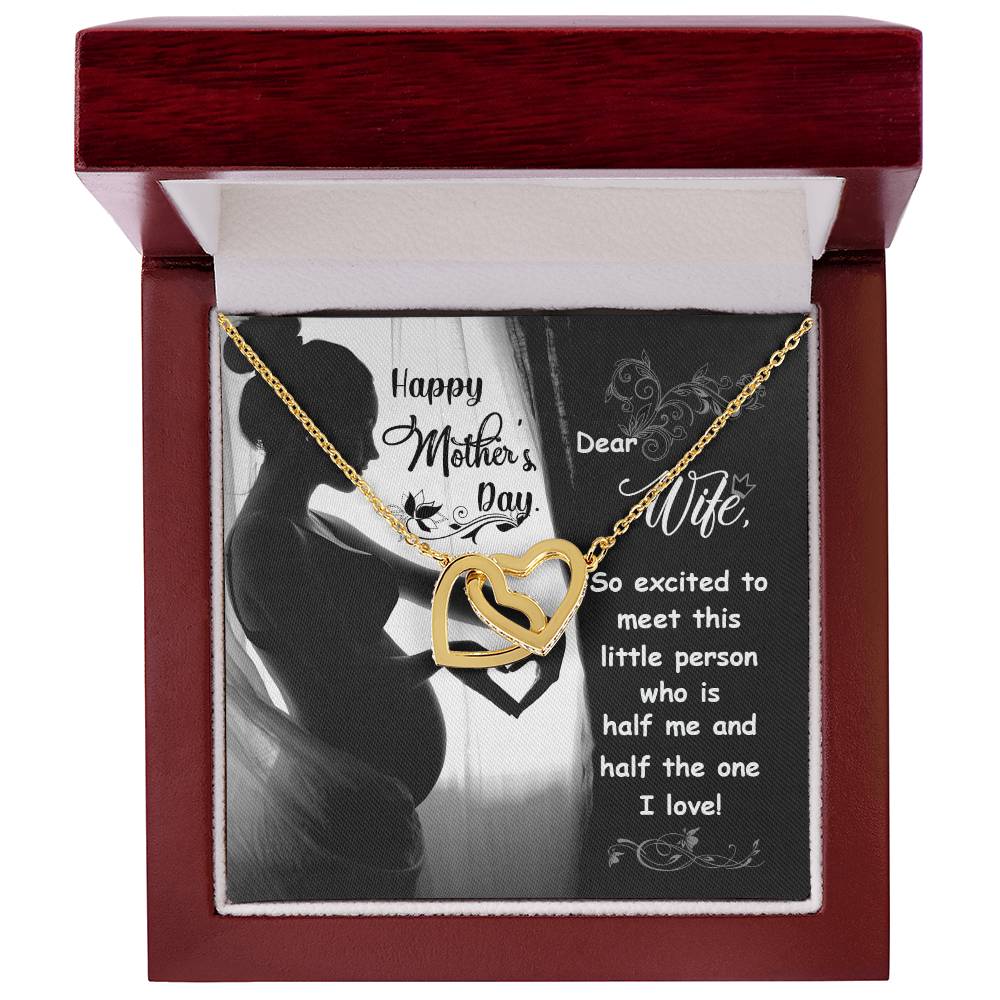 Dear Wife - Happy Mother'S Day - Pregnant - Interlocking Necklace Interlocking Hearts Necklace