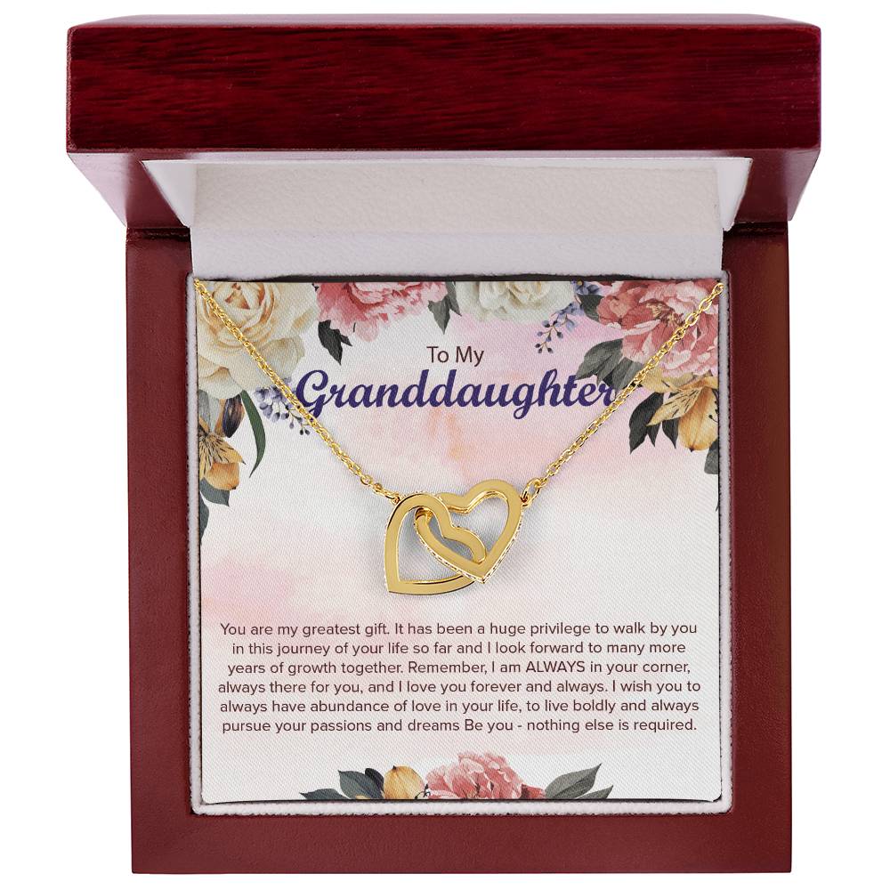 Interlocking Hearts Necklace For Granddaughter
