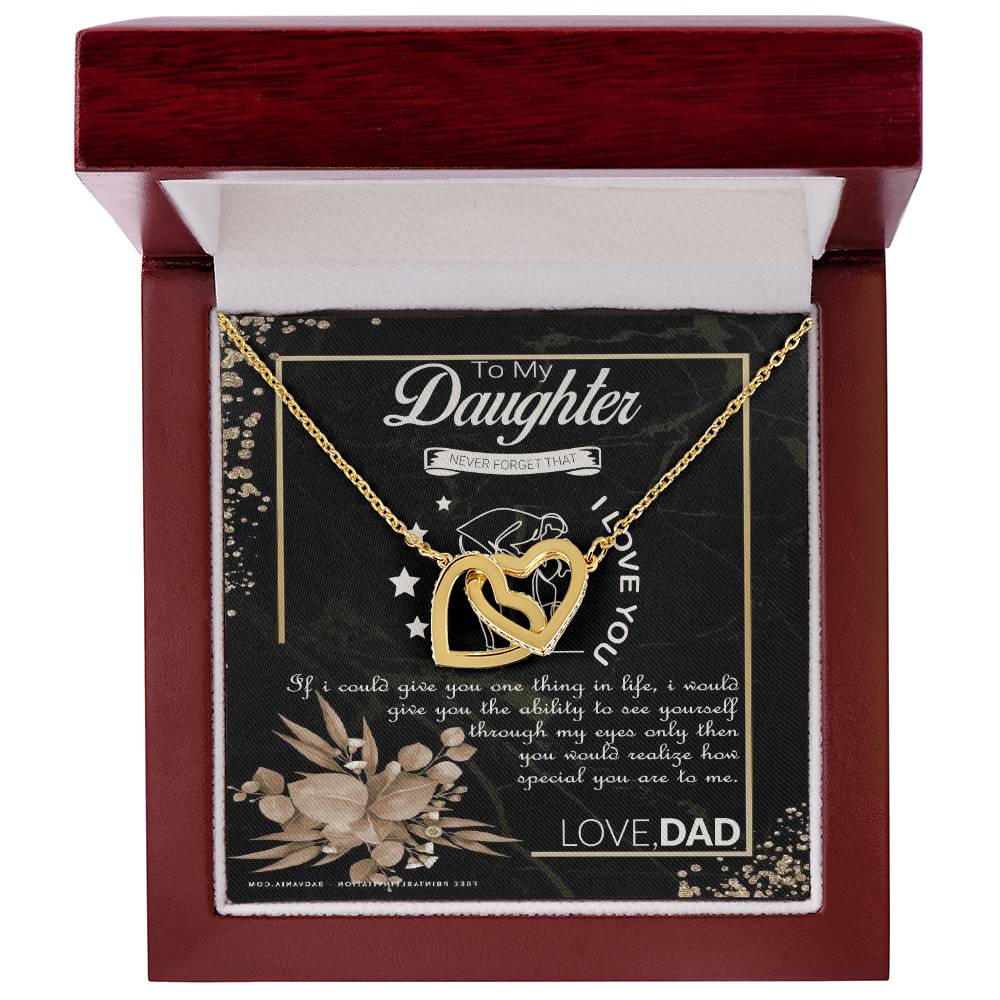 To My Daughter Interlocking Hearts Necklace