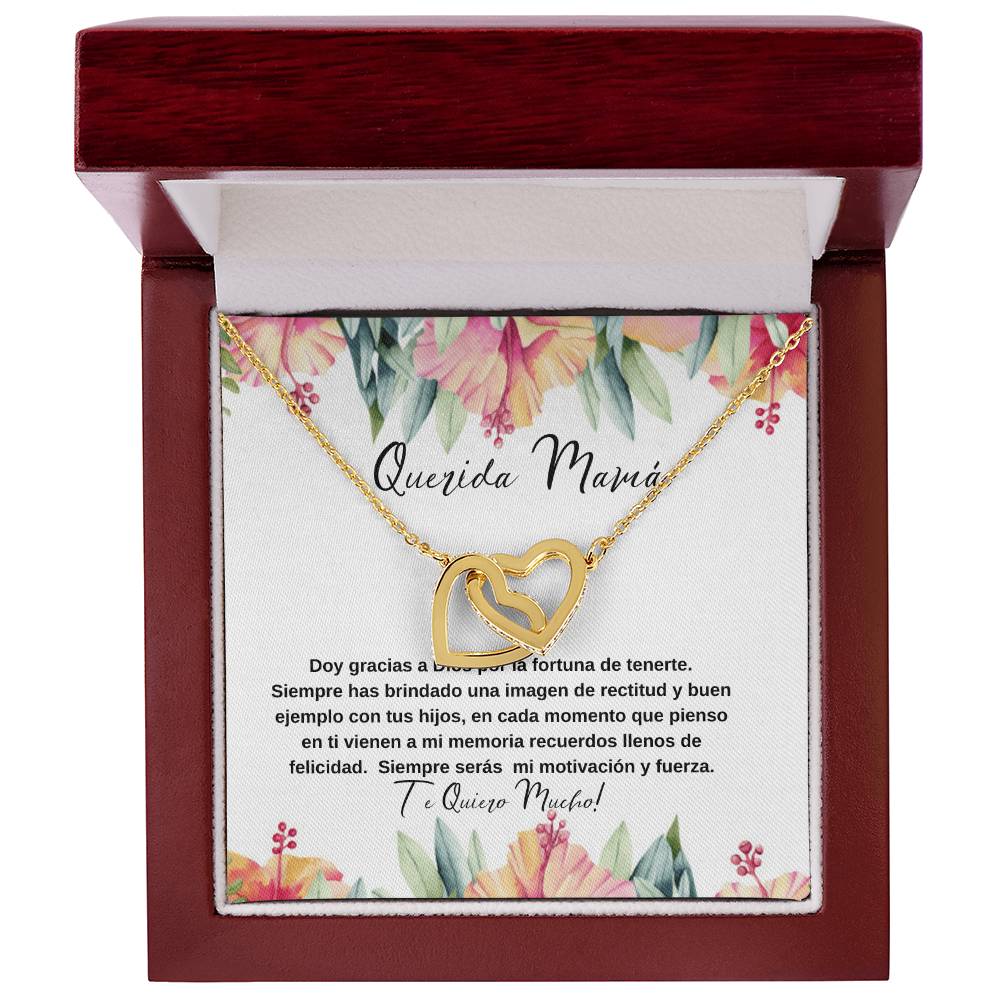 Querida Mama Doy Gracias A Dios Por La Fortuna De Tenerte Interlocking Hearts Necklace