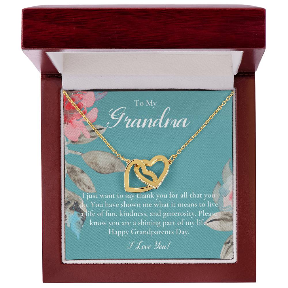 Gift For Grandma Necklace Grandmother Birthday Gift From Granddaughtergrandson To My Grandma Necklace Gift Grandmother Gift Grandparents Day Gift Interlocking Hearts Necklace