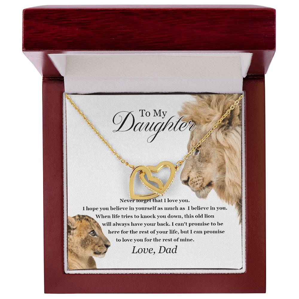 To My Daughter - Interlocking Love Necklace - Tmdt04 Interlocking Hearts Necklace