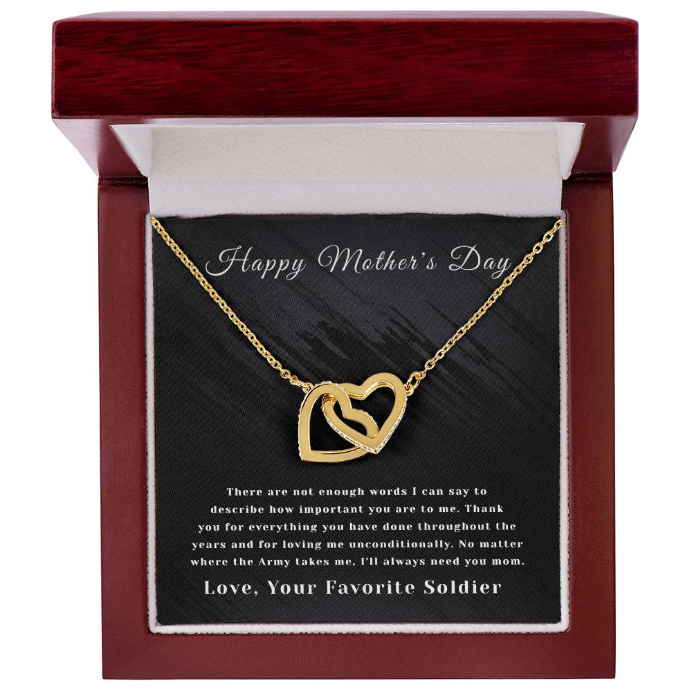 Mother'S Day- Interlocking Hearts- Favorite Soldier - Army Interlocking Hearts Necklace