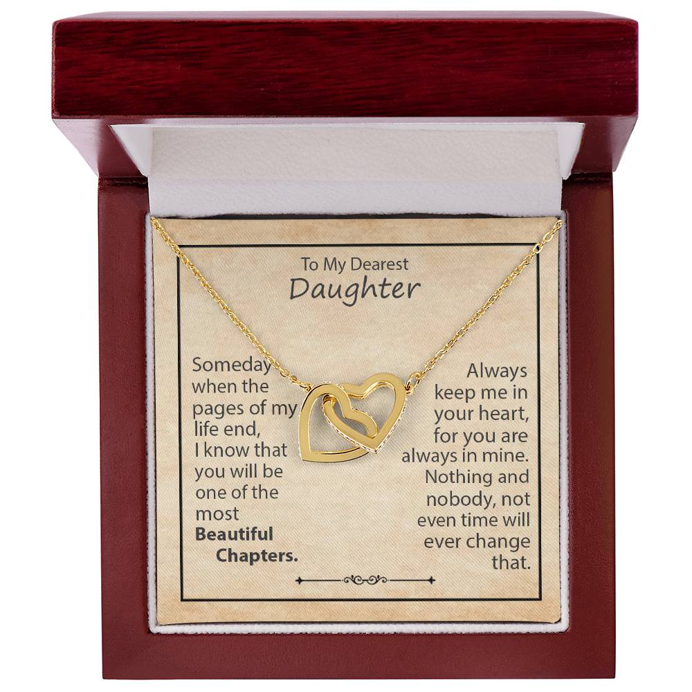 To My Dearest Mother Daughter Jewellery Interlocking Hearts Necklace