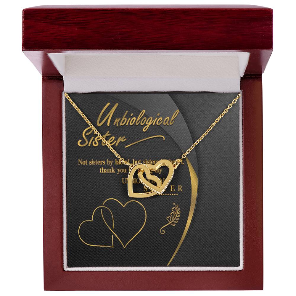 Unbiological Sister Interlocking Hearts Necklace