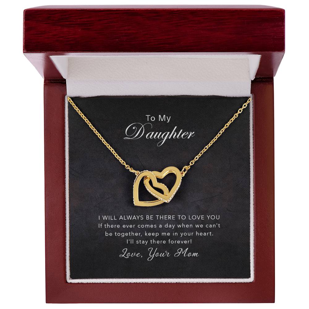 To My Daughter - Keep Me In Your Heart - Necklace Interlocking Hearts Necklace