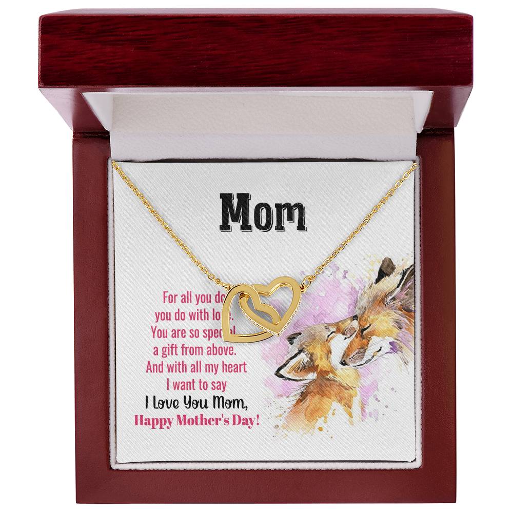 Happy Mothers Day Interlocking Hearts Interlocking Hearts Necklace