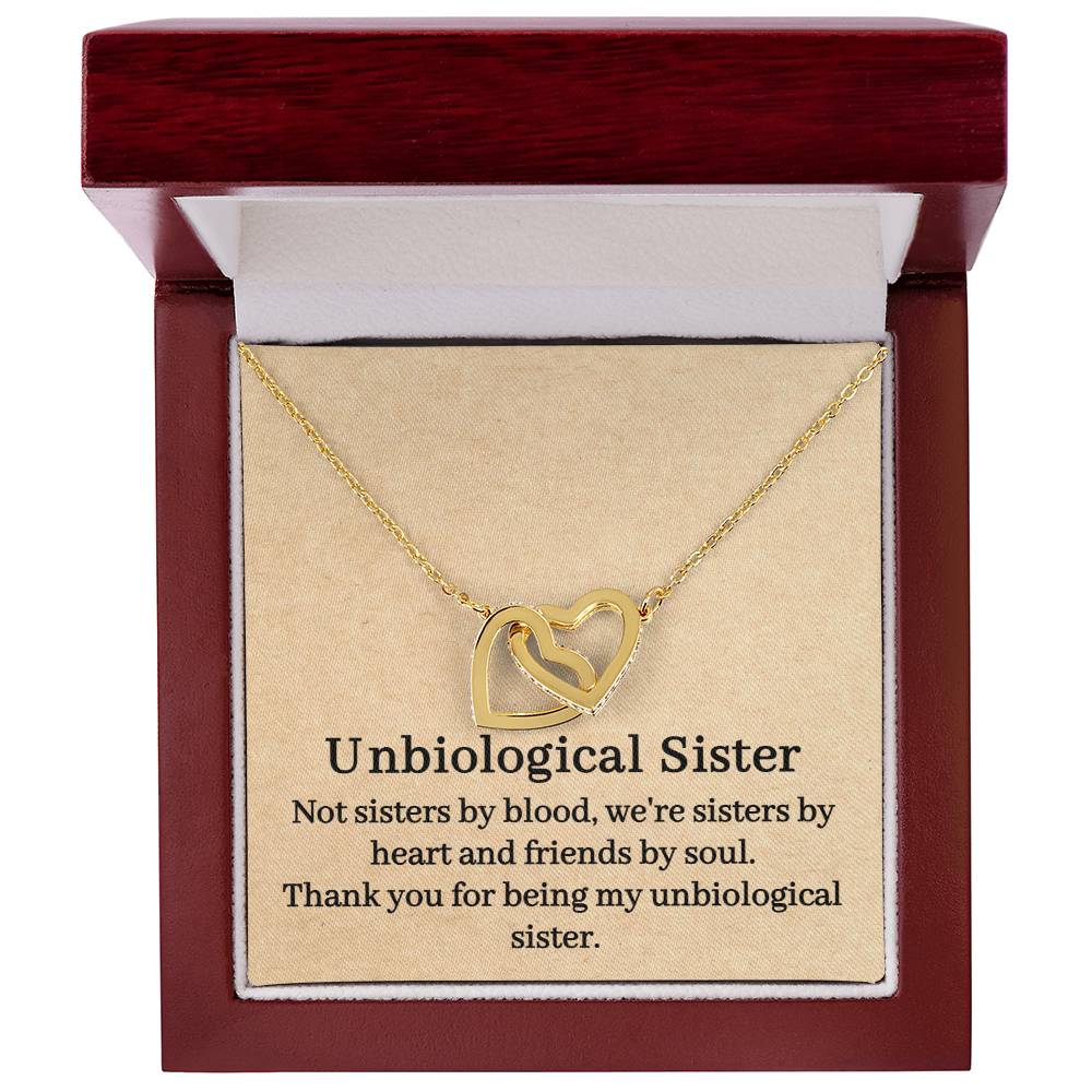 Unbiological Sister Interlocking Hearts Necklace
