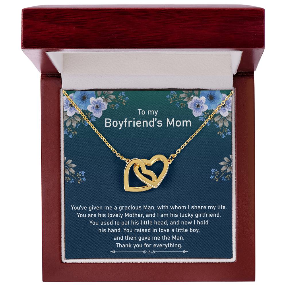 Perfect Gift For Future Mother-In-Law As A Valentines Day Or Mothers Day Interlocking Hearts Necklace