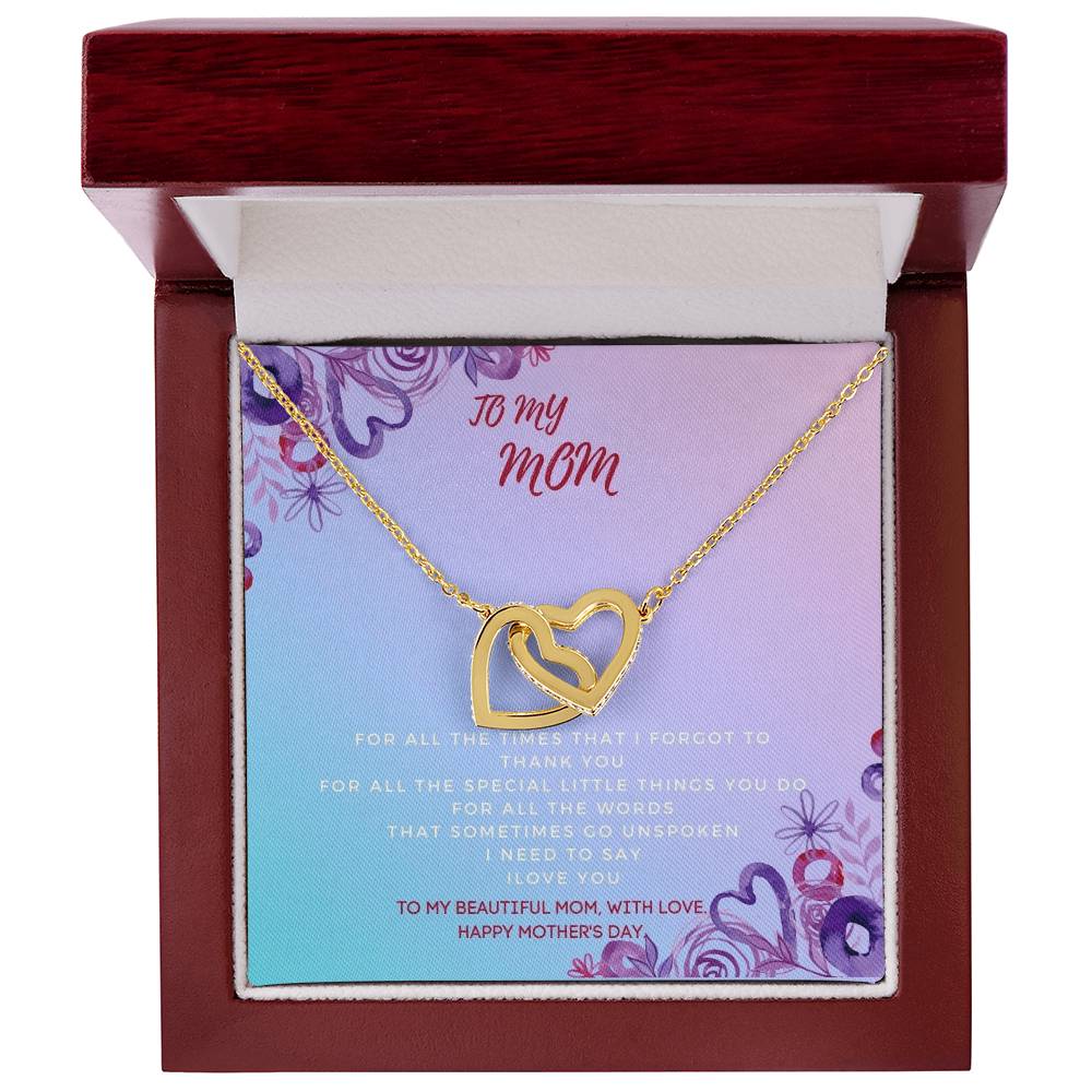 Mother'S Day Two Hearts Necklace Gift For Mom For Mother’S Day Interlocking Hearts Necklace