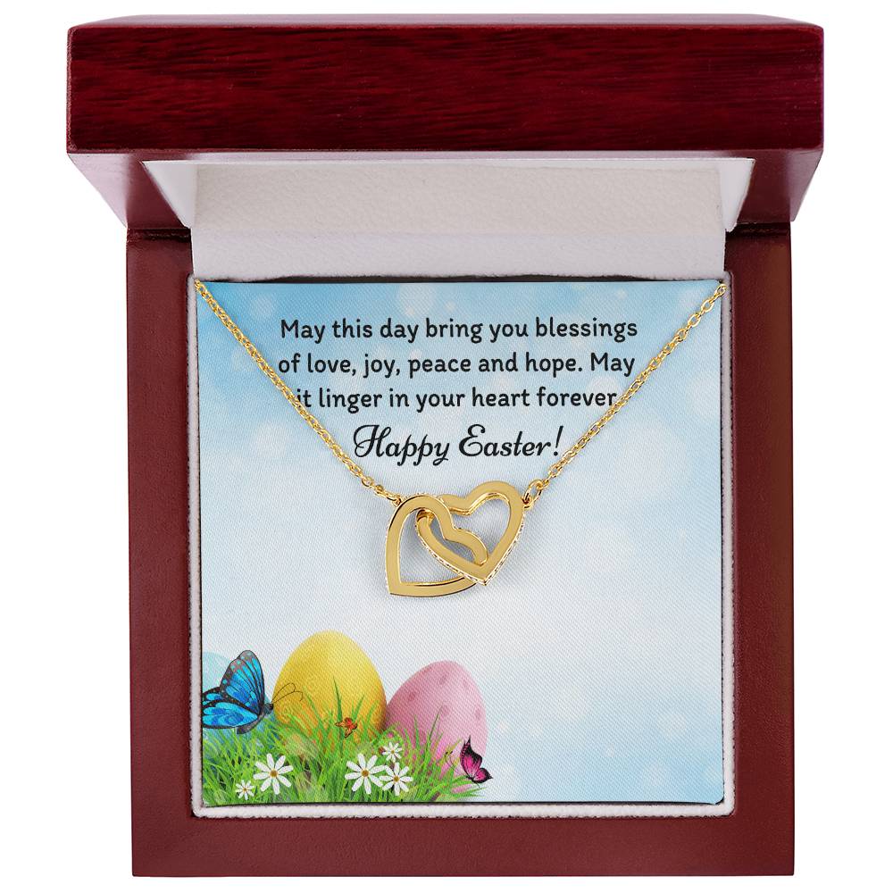 Happy Easter Gifts Interlocking Hearts Necklace
