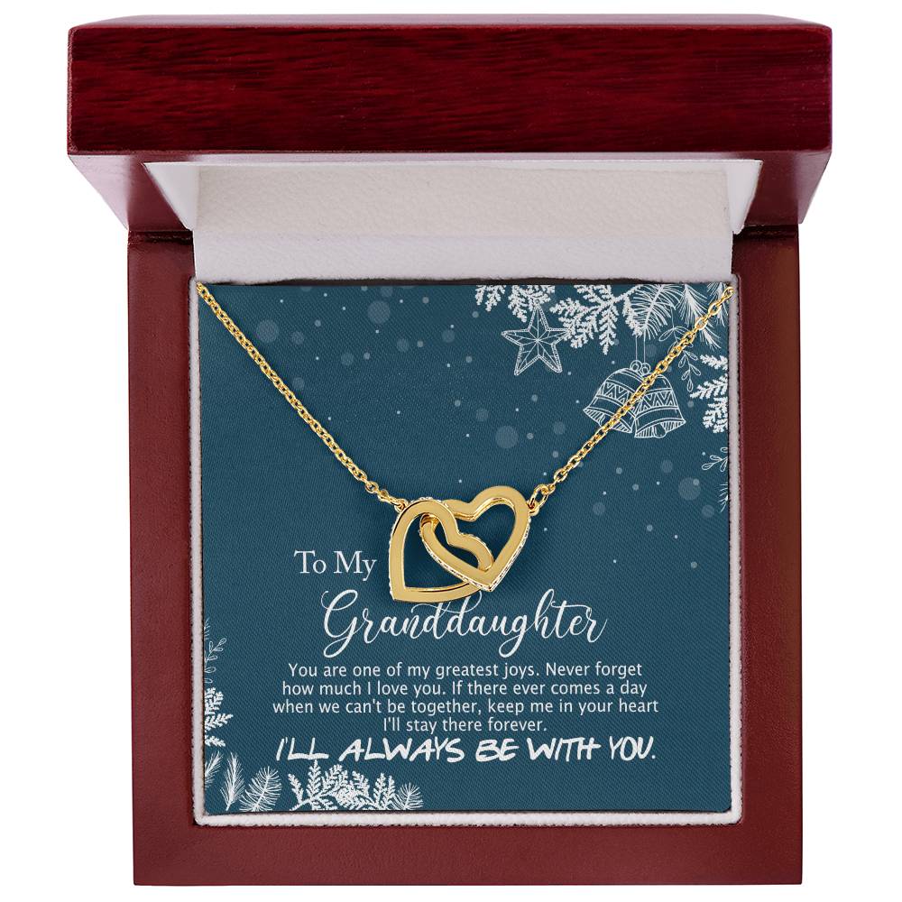 To My Granddaughter - I'Ll Always Be With You - Interlocking Hearts Necklace