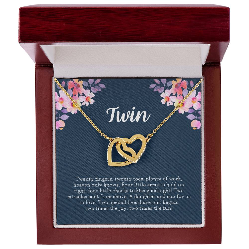 Mom Of Twins Gift Jewelry For Mother Of Twins Parents Of Twins Best Gift For New Mom Of Twins Birthday Gift For Mom Of Twins Necklace Interlocking Hearts Necklace