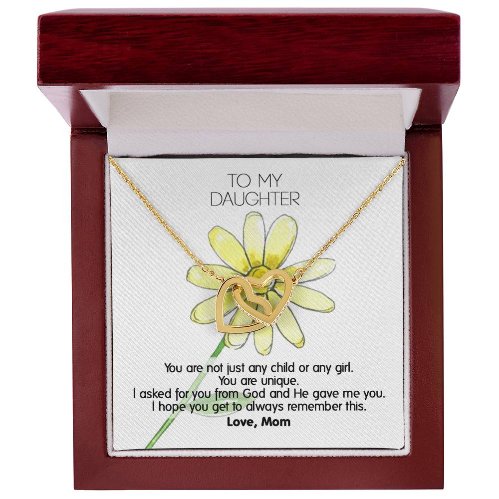 God Gave Me You My Daughter - Unique Gift Necklace Interlocking Hearts Necklace