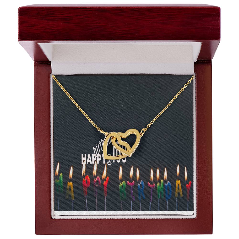Happy 100 Years Old Birthdayike Mens Production Interlocking Hearts Necklace