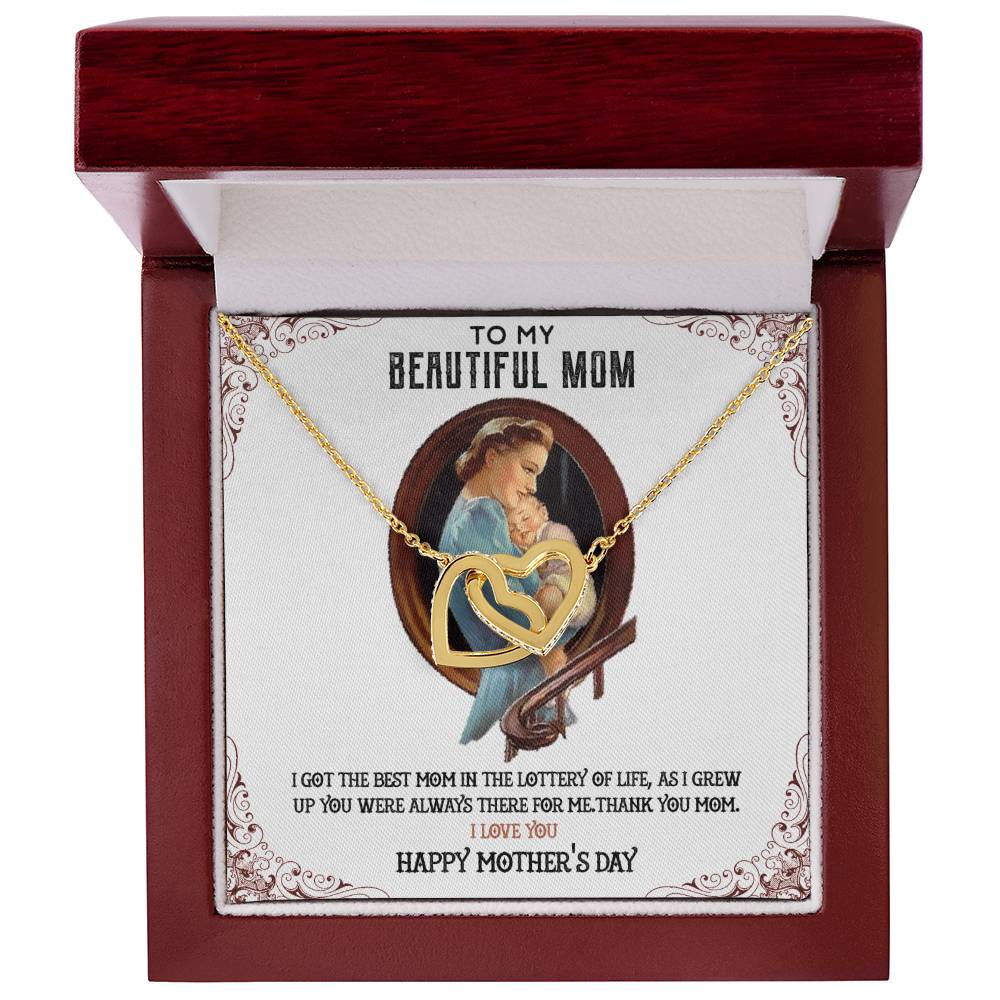 Gift For Mom Interlocking Hearts Necklace